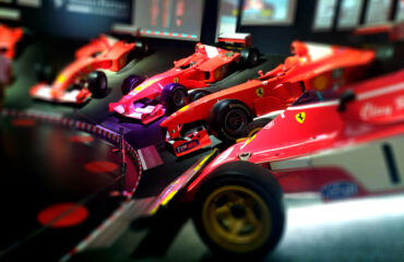 Ferraris on display inside the Ferrari Museum
