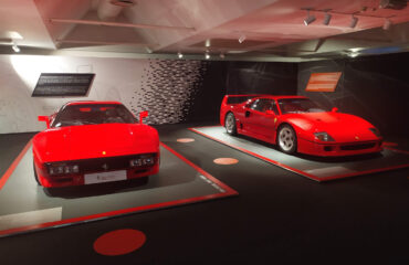 Ferraris on display inside the Ferrari Museum