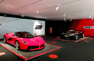 Ferraris on display inside the Ferrari Museum