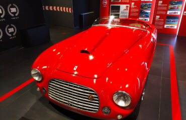 Ferrari on display inside the Ferrari Museum