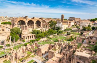 Ancient ruins inside the Roman Forum