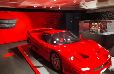 Ferrari on display inside the Ferrari Museum
